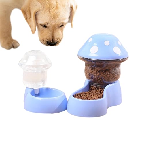 Futterspender für Katzen, Futterspender für Haustiere | Automatische Fütterungsschalen und Wasserspender für Hunde und Katzen – Schwerkraft-Futter- und Wasserspender Set, transp von Ziennhu