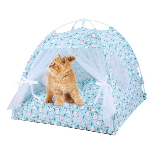 Haustierzelt für Katzen, Zeltbett für Katzen, Spielzelt für Haustiere, Cat Cave | Blumenhöhle für Haustiere, mobiles Zeltbett für Hunde von Ziennhu