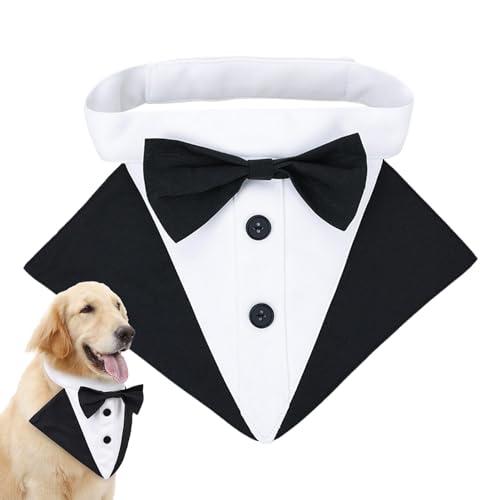 Hundehalsband, Hundehalsband mit Fliege, elegantes Hochzeitsbandana-Halsband für Hunde | Luxuriöses Hundegeschirr, bequemes Bandana-Halsband für formelle Kostüme von Ziennhu