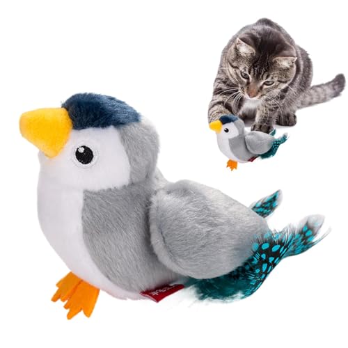 Interaktives Katzenspielzeug – interaktives Katzenspielzeug – Flapping Bird Cat Toy – Spielzeug für Katzen, Zwitscher, Vogel für Katzen, Katzenspielzeug in Vogelform, Plüschspielzeug für Katzen von Ziennhu