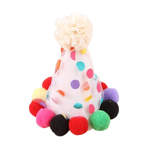 Katzen-Partyhut,Haustier-Partyhüte - Verstellbare dekorative Stirnbänder | Verstellbarer Hunde-Stirnband-Topper, niedliche bunte Haustier-Kopfbedeckung für Hunde und Katzen, Party-Geburtstagszubehör von Ziennhu