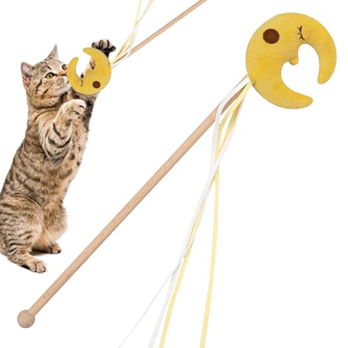 Katzenspielzeug Teaser Katzenspielzeug - Katze Teasing Stick Kätzchen Teaser Katzenspielzeug Stern Mond Wolke Katzenstab zum Jagen, Trainieren von langweiligen Hauskatzen von Ziennhu