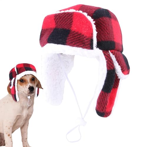 Warmer Hut für Hunde, Mütze für Hunde | Warmer Hut für Haustiere, Plüsch – Katzenmütze, Weihnachtsmütze, Kopfbedeckung für Haustiere, verstellbar, C-Hüte von Ziennhu