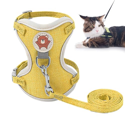 Westengeschirr für Katzen, Geschirr für Haustiere, verstellbar und atmungsaktiv, Outdoor-Geschirr, Modeweste, bequemes Seil, für Welpen, Kätzchen, Kaninchen von Ziennhu