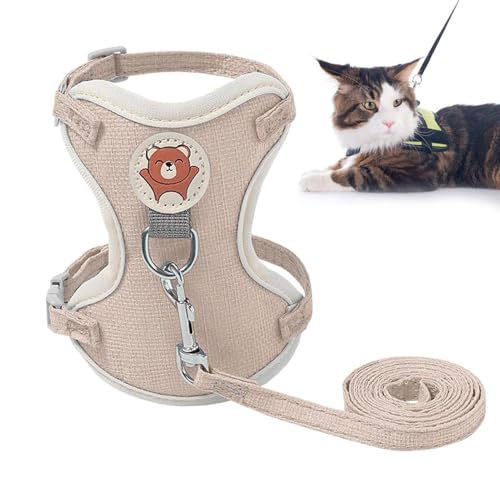 Westengeschirr für Katzen, Geschirr für Haustiere, verstellbar und atmungsaktiv, Outdoor-Geschirr, Modeweste, bequemes Seil, für Welpen, Kätzchen, Kaninchen von Ziennhu