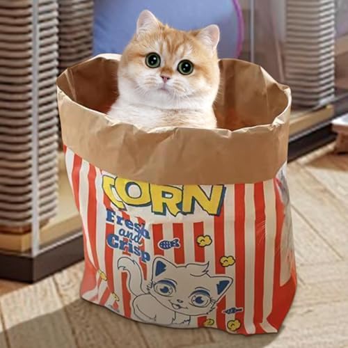 Ziennhu Katzenspielzeug zum Verstecken, große Tasche aus Kraftpapier für Puffreis, kreative Verstecktasche für Katzen, lustiges Indoor-Spielzeug für Katzen, enthält Snacks von Ziennhu