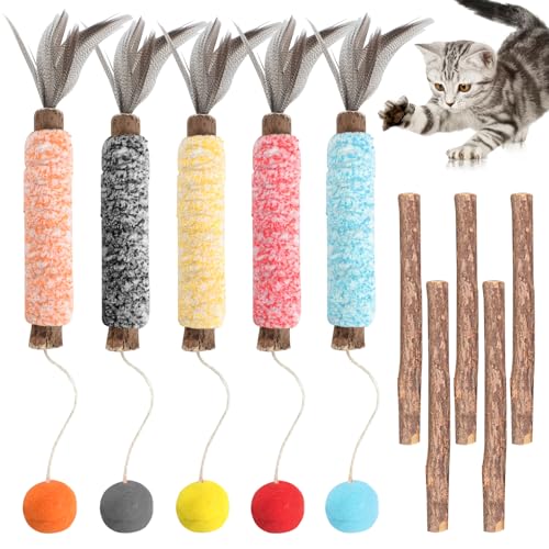 Zimoer Katzenspielzeug,10 Katzenminze Stick,Katzenminze Spielzeug,Zahnpflege Katzen,Interaktives Katzenspielzeug,Cat Toy Für Katzen Zahnpflege Spielzeug(7-10mm) von Zimoer