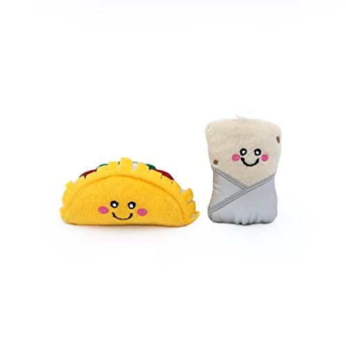 ZippyClaws NomNomz® – Taco und Burrito Hundespielzeug | Lustiges Kautest- und Zerrspielzeug im Taco- und Burrito-Design | Mit Quietscher für mehr Spielspaß | Ideal für kleine bis mittelgroße Hunde von ZippyPaws