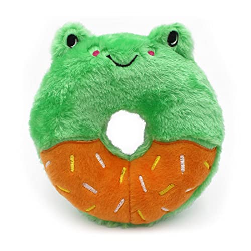 ZippyPaws Donutz Buddies – Frosch | Quietschendes Hundespielzeug in Donut-Form | Langlebiges und weiches Plüschspielzeug für Hunde | Perfekt zum Spielen und Kauen | Ohne Füllung von ZippyPaws