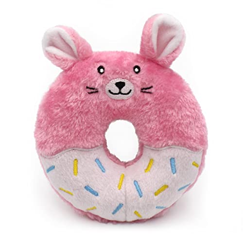 ZippyPaws Donutz Buddies – Hase | Quietschendes Hundespielzeug in Donut-Form | Weiches und langlebiges Plüschspielzeug für Hunde | Füllungsfrei und ideal zum Spielen und Kauen von ZippyPaws