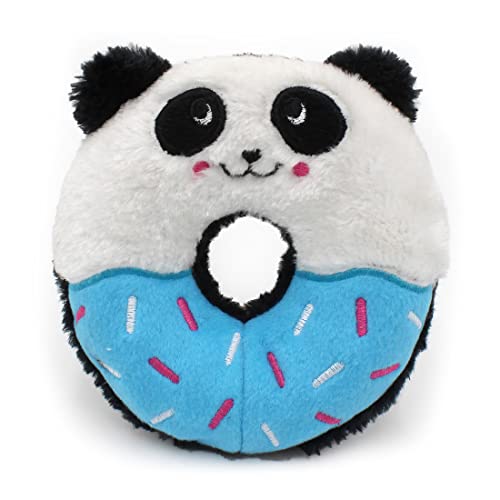 ZippyPaws Donutz Buddies – Panda | Quietschendes Hundespielzeug in Donut-Form | Weiches, langlebiges Plüschspielzeug ohne Füllung | Perfekt zum Spielen und Kauen für Hunde von ZippyPaws