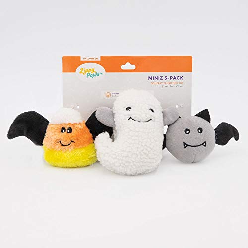 ZippyPaws Halloween Miniz – Fliegende Schrecken (3er-Pack) für Hunde | Halloween-Spielzeug im Geister-Design von ZippyPaws