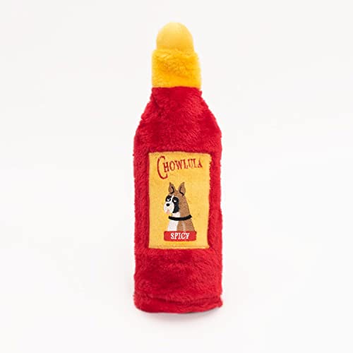 ZippyPaws Hot Sauce Crusherz - Zippy Paws Hundespielzeug für große und kleine Hunde, Crinkle Hundespielzeug ohne Füllung, quietschendes Hundespielzeug 1 Stück, Chowlula von ZippyPaws