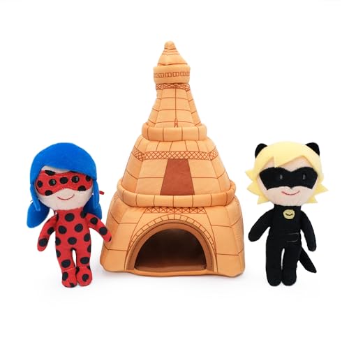 ZippyPaws Burrow Puzzle Plüsch Hundespielzeug, Interaktives Quietschspielzeug zur Bereicherung, Versteckspiel für kleine bis mittelgroße Hunde, Miraculous Heroes in Paris von ZippyPaws