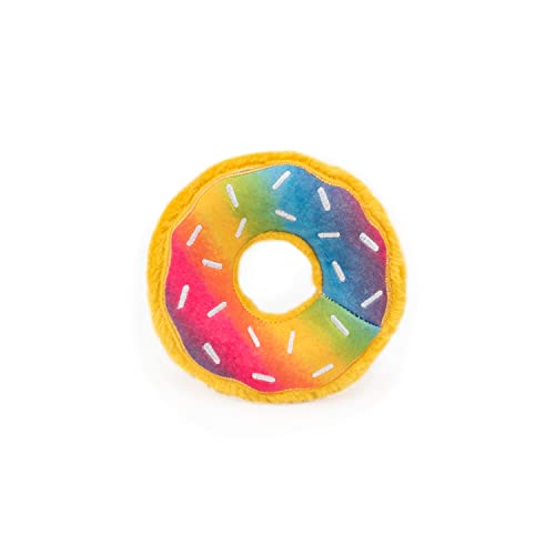 ZippyPaws Original Donutz - Keine Füllung Regenbogen Spielzeug, Regenbogen Hundespielzeug mit Quietscher, Plüsch Hundespielzeug für aggressive Kauer, Sommer Hundespielzeug, Regenbogen Dog Pride von ZippyPaws