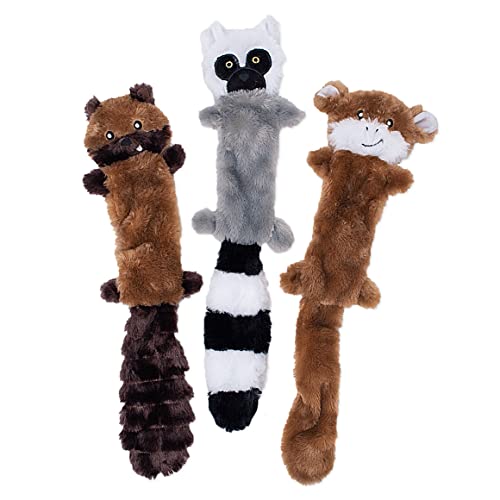 ZippyPaws Skinny Peltz groß (3er-Pack) Streifenhörnchen, Lemur, AFFE von ZippyPaws