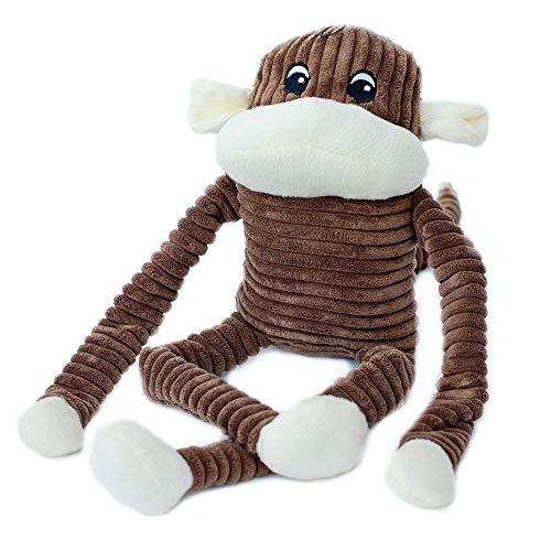 ZippyPaws - Spencer The Crinkle Monkey Hundespielzeug, Quietscher und Knisterplüsch-Spielzeug, Braun, Größe XL von ZippyPaws