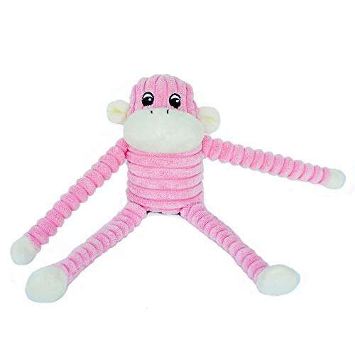 ZippyPaws Spencer The Crinkle Monkey - Small Pink Hundespielzeug von ZippyPaws