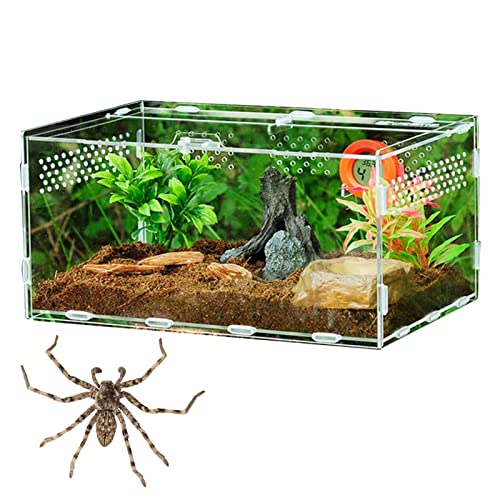 Acryl-Reptil-Terrarium-Behälter,Schlangenfütterungs-Zuchtbox transparentes Tarantel-Gehegehaus | Transparenter Reptilien-Zuchtkoffer für Horned Frog Spider Snake Lizard Ziurmut von Ziurmut