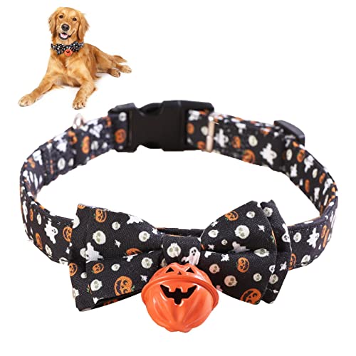 Haustier-Halloween-Krawatten - Verstellbares Halloween-mit Fliege Glöckchen | Halloween-Hundekrawatten-Pflegezubehör-Festival-Kürbis-Designer von Ziurmut