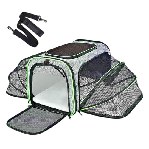 Haustiertaschen für Reisen, 40 x 25 x 25 cm, faltbare Netz-Tragetasche, atmungsaktive Katzentasche für Camping, Wandern, Radfahren, tragbare Haustier-Tragetasche für Auto, Reisen von Ziurmut