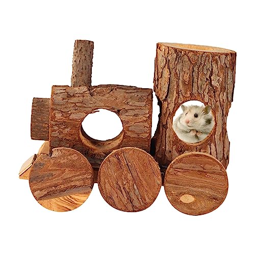 Holz-Maus-Tunnel, Holz-Hamster-Tunnel, natürlicher Holz-Hamster-Maus-Tunnel, Mäuse-Hamster-Tunnel-Spielzeug, Maus-Tunnel, Haus, Kletterspielzeug von Ziurmut