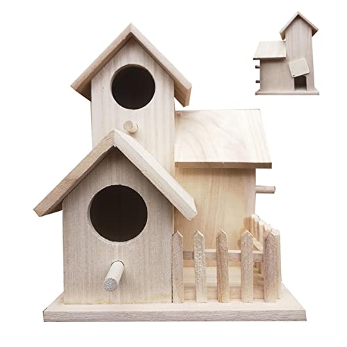 Holz Unlackierte Vogelhäuser Vogelnest Holz Unvollendet Handgefertigtes Holz Vogelhaus Lackierbares Holz Vogelhaus für Eichhörnchen, Kolibri Bluebird, Papagei und Spatz von Ziurmut