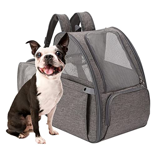 Katzenrucksack, erweiterbar, 42 x 34 x 28 cm, Hundetragerucksäcke, Haustier-Tragetasche, Hundereiserucksack, Haustier-Tragetasche, atmungsaktiv, erweiterbar, bequem und für kleine von Ziurmut