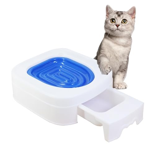 Katzentoilettentrainer, 36,5 x 32,5 x 12 cm, ABS-Material, Katzentöpfchentrainer, großer Platz, waschbar, Kätzchentoilette, Katzentraining-Toiletten-Set, Haustierzubehör für Katzen und andere von Ziurmut