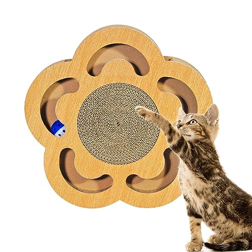 Kratzbox für Katzen,Kratzunterlage mit Katzenminze-Glockenball - Spielbox aus Pappe, Katzenspielzeug in Mehreren Formen, lindert Langeweile und steigert die Interaktion Ziurmut von Ziurmut