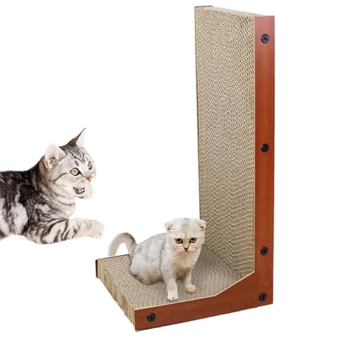 Kratzunterlage für Katzen, 50 x 25 x 24 cm, Wellpappe, schützt Möbel, doppelseitig, Haustierkratzer für Balkon, Wohnzimmer, Schlafzimmer, Arbeitszimmer von Ziurmut