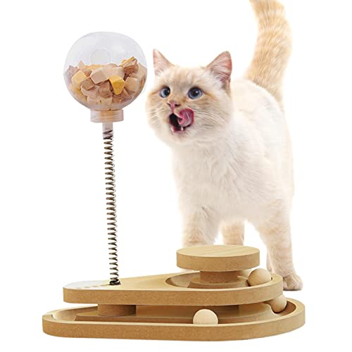 Spring Cat Treat Dispenser | Cat Treat Dispenser - Cat Kitten Spring Ball Toys Pet Puzzle Supplies Food Dispensing Birthday Temptation Cat Treats von Ziurmut