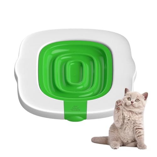 Toiletten-Katzenklo-Trainer, 40,8 x 37 cm, tragbare Katzentoilette für das Training, professioneller Toiletten-Katzenklo-Trainer, Kätzchen-Töpfchen-Zugsystem für Jede Katze, jedes Alter, Jede Rasse von Ziurmut