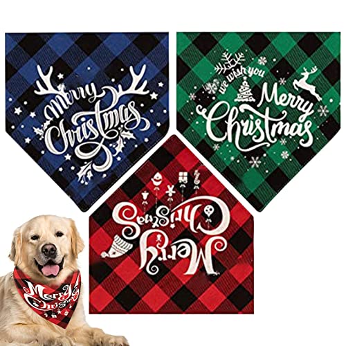 Weihnachtstuch, Halstuch, elegantes Muster, Weihnachtstuch, kariert, Dreiecks-Lätzchen-Set, Haustier-Schal, Zubehör für Hunde und Katzen von Ziurmut