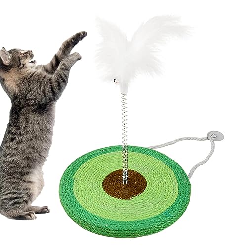 Ziurmut Katzenkratzspielzeug | 2-in-1-Katzenspielzeug,Interaktives Katzenkratzspielzeug mit Feder, bewegliches Federspielzeug für Katzen im Innenbereich, Kätzchenspielzeug von Ziurmut