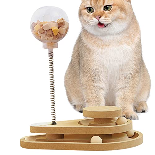 Ziurmut Spring Cat Treat Dispenser | Katzenleckerli-Spenderbecher | Catnip Cat Toy Cat Nips Spring Toy Feeder Ball für interaktiven und Gewichtsverlust Saugnapf Cat Toy Food Dispenser, Cat Feeder von Ziurmut