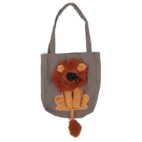 Atmungsaktive Haustier-Reisetasche aus Segeltuch, tragbare Schultertrage für Katzen und kleine Hunde mit einzigartigem Show-Head-Design, für Camping und Outdoor-Abenteuer (Large) von Zixyqol