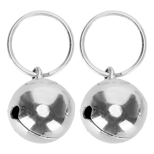 Haustier-Kupferglocken, 2 Stück, resistent gegen Verlust, Kupferglocken, tragbare Glocken, Halsband-Charm-Glocken, modische Halsketten-Dekoration für Hunde (Silver) von Zixyqol