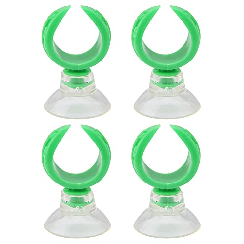 Zixyqol 4 Stück Aquarium-Saugnapf-Clips, 0,57 Zoll oder 0,69 Zoll Airline-Rohrhalterklemme, Aquarium-Schlauchklemme für Aquarium, Aquarium (Grün 14,6 mm) von Zixyqol