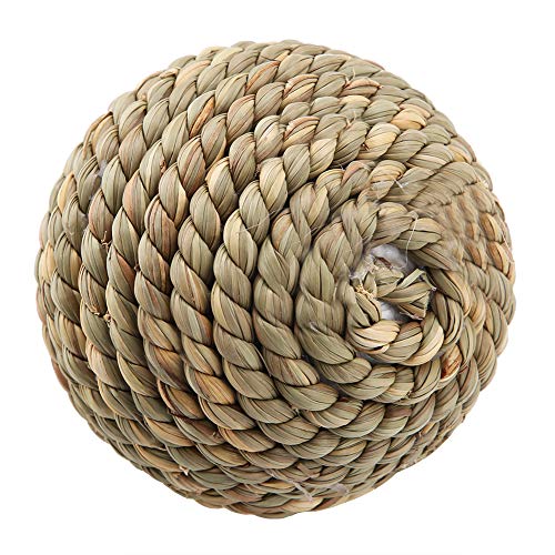 Zixyqol Spielzeugball für Haustiere, 10 cm, Gras-Rattan-Bälle, Papageien, Kauspielzeug, kleine Tiere, die Übungstrainingsspielzeug für Kaninchen, Wellensittiche, Sittiche, Nymphensittiche von Zixyqol