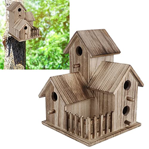 Zjyufy Vogelhaus aus Holz, Vogelkasten, kleiner Outdoor-Garten Vogel-Nistkasten, Vogelhaus, Haustierbedarf, Dekoration für jede Größe, Garten, Outdoor, Baum oder Balkon von Zjyufy