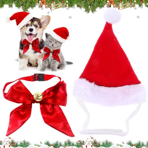 Hund Weihnachtsmütze, Weihnachtsmützen für Katzen, Haustier Weihnachten Kostüm Zubehör, Haustier Stirnband Weihnachten Hundekostüm, Weihnachtskostüm für Hunde und Katzen, Haustier Hut für Katzen Hunde von Zkaoai