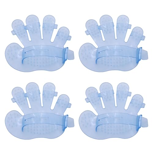 Zktfyshk Fellpflege-Handschuhe für Haustiere, Fünf-Finger-Handflächen, Waschhandschuhe, Tierhaarentferner, Handschuhe für einfaches Baden, 4 Stück von Zktfyshk