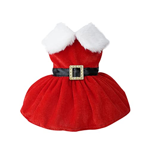 Zktfyshk Haustier-Hundekleid, Katzenkleidung, kleines Haustier-Weihnachtsmann-Kostüm, für den Winter, warme Kleidung, Outfit, Foto-Requisiten, Anzug von Zktfyshk