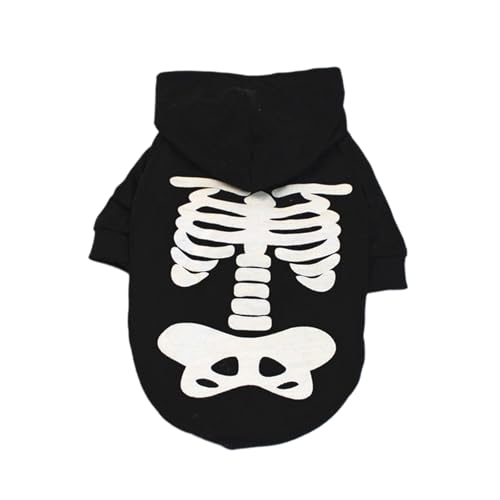 Zktfyshk Hunde-Kapuzenpullover für große Hunde, Halloween-Skelett-Mantel, Hundebekleidung, Frühlings-Hundekleidung für Hunde, für den Außenbereich von Zktfyshk