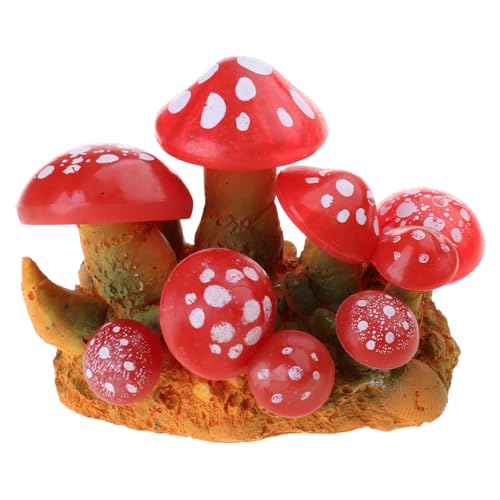 Zkydhbd Aquarium-Ornamente, künstliche Pilz-Cluster, Aquarium-Dekorationen für Aquarium, Terrarium, bunt, künstlicher Pilz von Zkydhbd