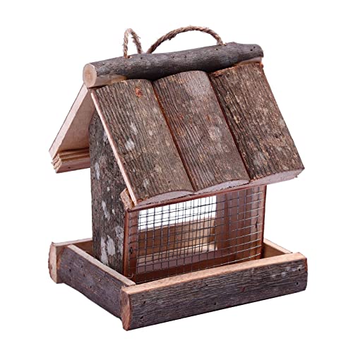 Zkydhbd Outdoor Hängende Vogelfutterstation Hause Haustier Vögel Fütterungswerkzeug Holz Wildvögel Feeder Geschenk Für Vogelliebhaber von Zkydhbd