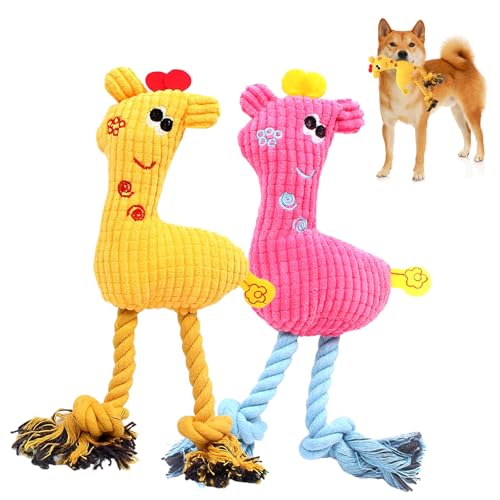 Zliger Hundespielzeug, 2 pcs Welpenspielzeug, Hundespielzeug Unzerstörbar, Plüsch Kauspielzeug, Baumwollseil interaktives Spielzeug für Welpen, kleine, mittlere Hunde (Rosa, Himmelblau) von Zliger