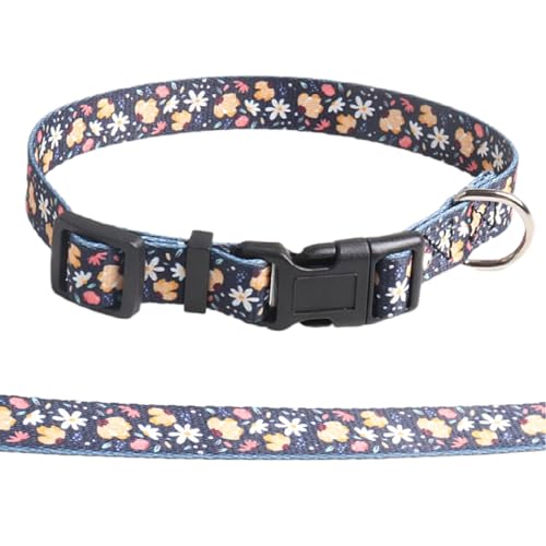 Hundehalsband für Welpen, verstellbar, schwarz, Blume, weich, bequem, langlebig, Sicherheitshalsband für Welpen, Haustiere, Katzen, Kätzchen von ZmdecQna