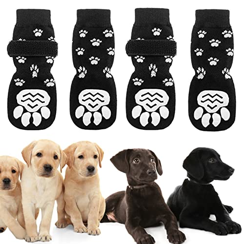 2 Paar rutschfeste Hundesocken, Haustierpfotenschutz, Hundekrallensocken, Anti-Grip-Hundesocken, Pfotenstopp zu lecken, Hundestiefel, Pfotenschutz, Hausschuhe für Hunde, Haustier, drinnen und draußen, von Zngou